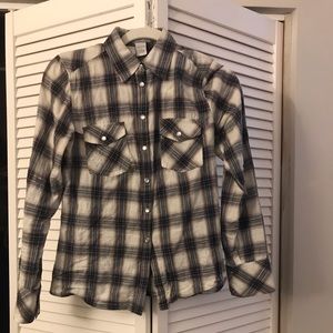 Women's plaid button-down blouse